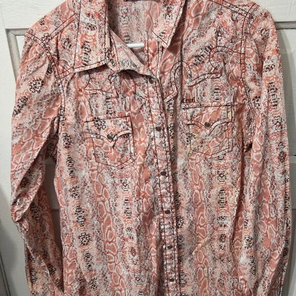 Cruel Girl Woman's Pink Button Down Shirt with Snaps and Pockets size XL - Picture 4 of 9
